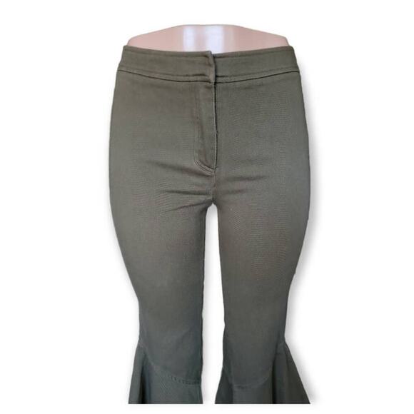 Guest Editor Women's Boho Flare Cropped Raw Hem Jeans Size 2 Green - Picture 4 of 13
